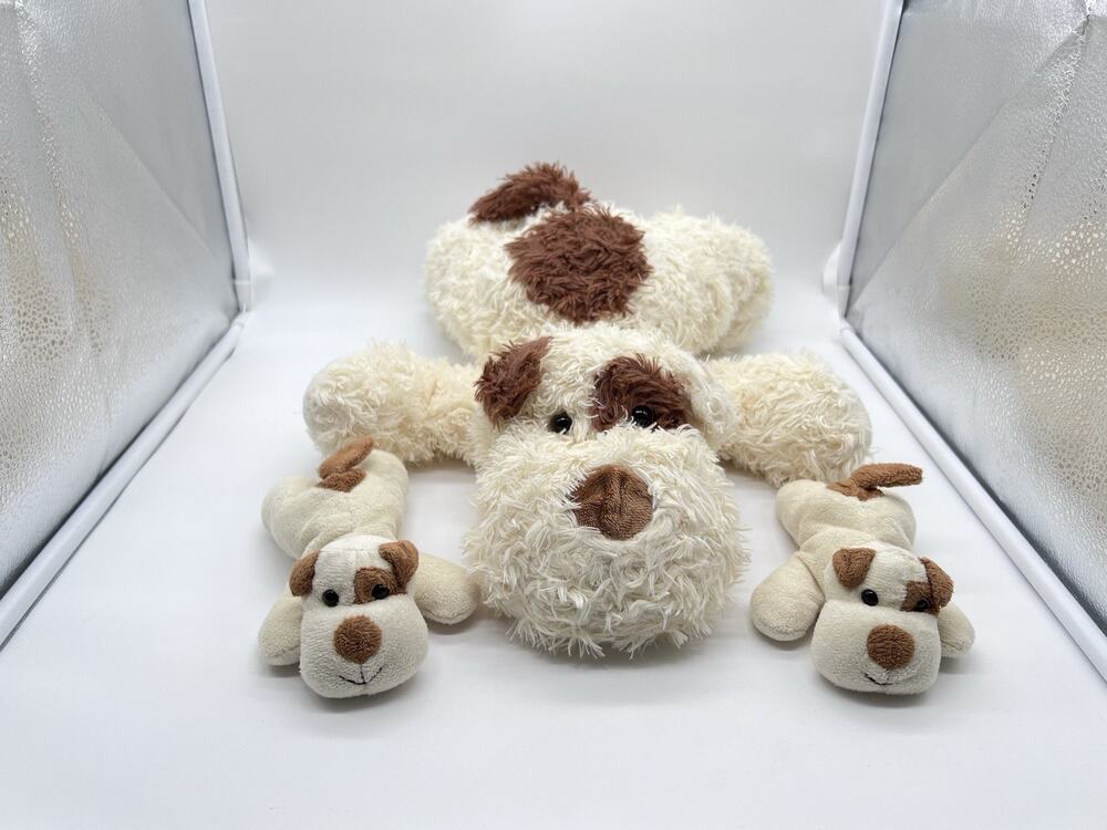 Prextex Plush Dog 16” Long Head To Tail With 2 Puppies Stuffed Animal Toy